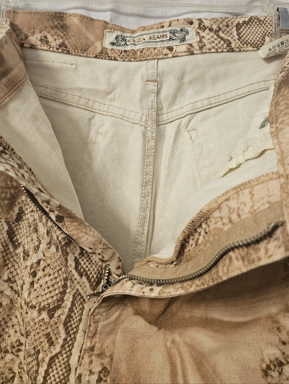 Krizia Jeans Snakeskin Print Jeans — Tan Brown - Picture 7 of 11